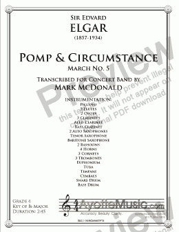 page one of Elgar - Pomp & Circumstance March No 5