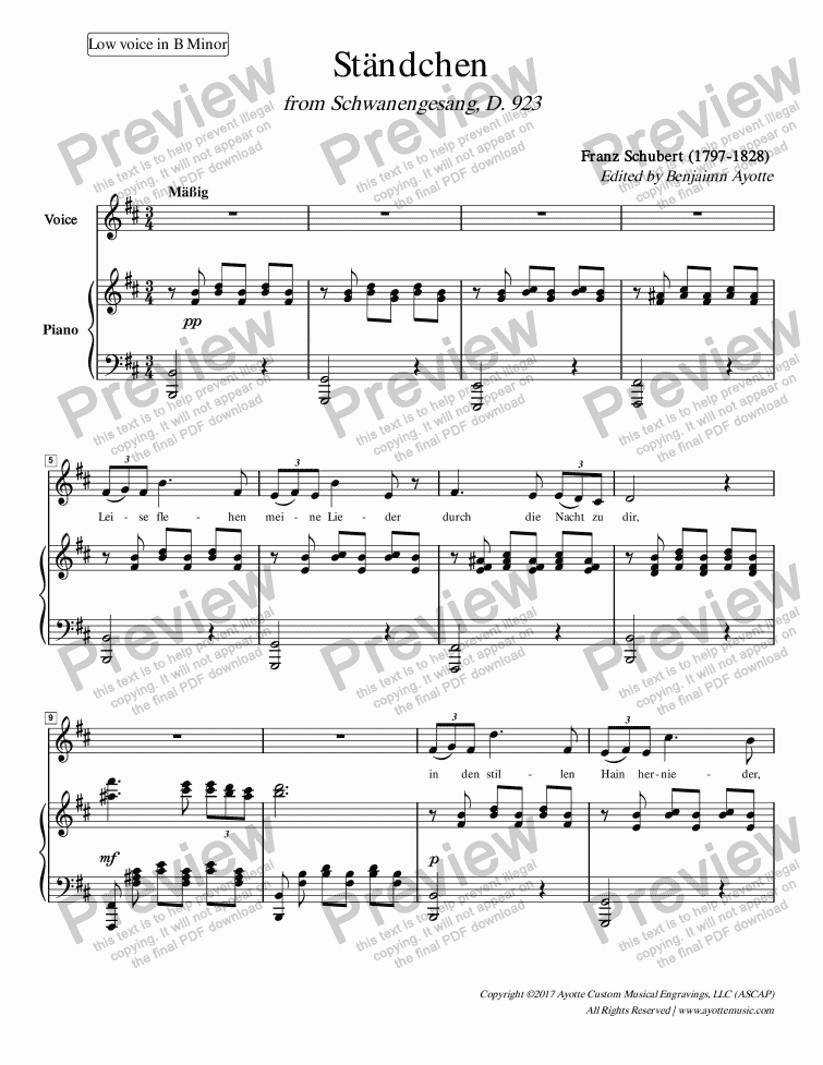 schubert standchen piano pdf