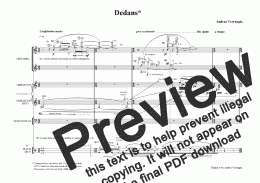 page one of A. Verrengia, "Dedans" - Quintetto strumentale - Partitura