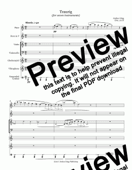 page one of Traurig (for seven instruments) - Score and parts