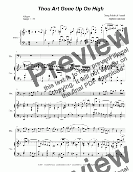 page one of Thou Art Gone Up On High (for Trombone Solo and Piano)