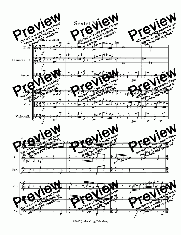 Sextet No 2 - Score And Parts - Download Sheet Music Pdf File