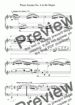 page one of Sonatina in Bb Major