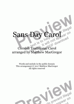 page one of Sans Day Carol