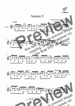 page one of Sonata V for solo guitar