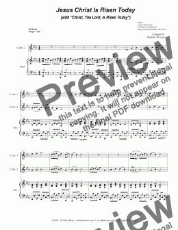 page one of Jesus Christ Is Risen Today (with "Christ, The Lord, Is Risen Today") (Duet for C-Instruments)