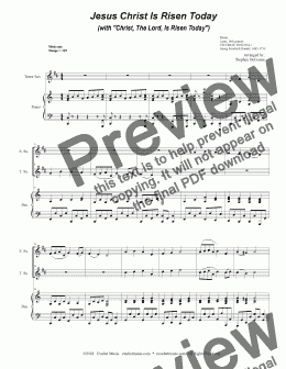 page one of Jesus Christ Is Risen Today (with "Christ, The Lord, Is Risen Today") (Duet for Soprano & Tenor Saxophone)