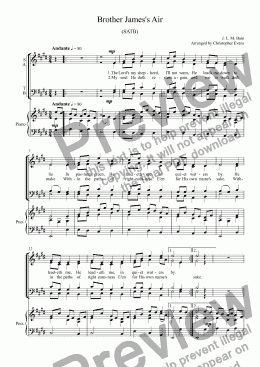 page one of Brother James's Air, Anthem for SATB (23rd Psalm)