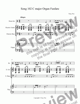 page one of Song 102 C major Organ Fanfare