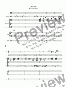 page one of Song 106 A Droite Organ