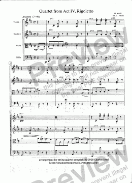 page one of  Quartet from Rigoletto, Act IV 