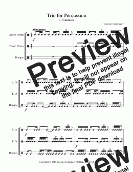 page one of Trio for Percussion