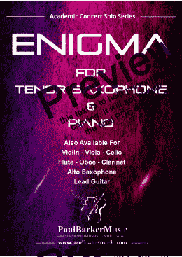 page one of Enigma (Tenor Saxophone & Piano) 