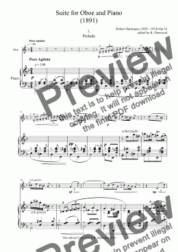 page one of Henriques (Robert) - Suite Op.16 for Oboe and Piano (1890)  new edition