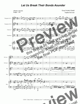 page one of Let Us Break Their Bonds Asunder (for Brass Quartet)