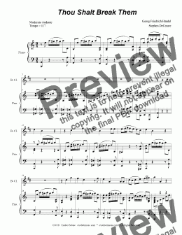 page one of Thou Shalt Break Them (for Bb-Clarinet and Piano)