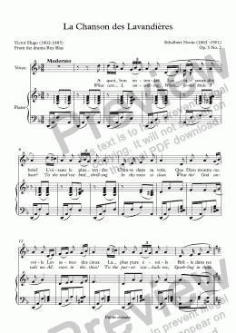 page one of La Chanson des Lavandières (Ethelbert Nevin / Victor Hugo)(bilingual)