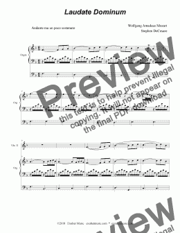 page one of Laudate Dominum (for String Quartet - Organ Accompaniment)