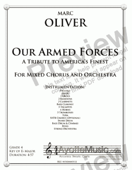 page one of Oliver - Our Armed Forces (Orch)