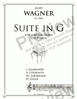 page one of Wagner - Suite in G