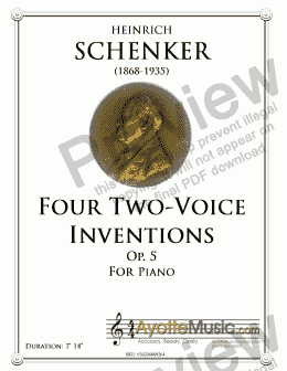 page one of Schenker - Four Two-Voice Inventions op. 5