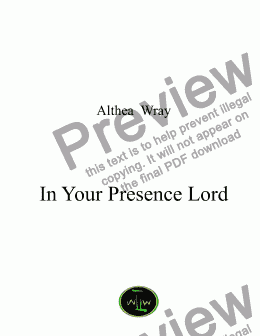 page one of In your presence Lord