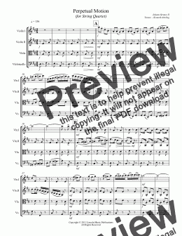 page one of Strauss II - Perpetual Motion (for String Quartet)