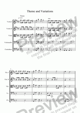 page one of Theme and Variations