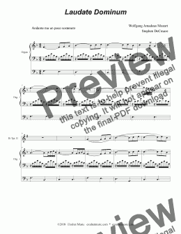 page one of Laudate Dominum (Duet for Bb-Trumpet - Organ Accompaniment)