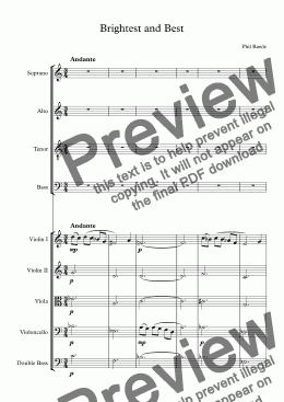 page one of Brightest and Best - choir and strings