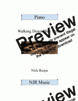 page one of Walking Down Blue Street - Preparatory Piano