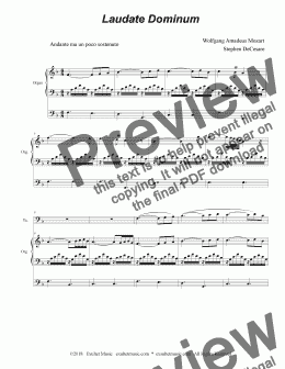 page one of Laudate Dominum (Duet for Violin & Cello - Organ Accompaniment)