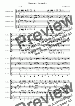 page one of Flamenco Fantastico for Guitar Quartet