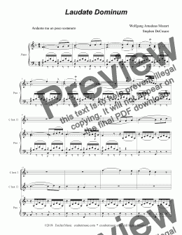 page one of Laudate Dominum (Duet for C-Instruments - Piano Accompaniment)