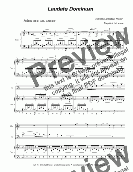 page one of Laudate Dominum (Duet for Violin & Cello - Piano Accompaniment)