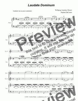 page one of Laudate Dominum (for String Quartet - Piano Accompaniment)