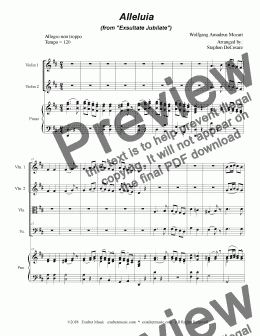 page one of Alleluia (from "Exsultate, Jubilate" - for String Quartet)