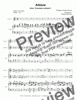 page one of Alleluia (from "Exsultate, Jubilate" - Duet for C-Instruments)