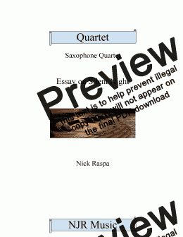 page one of Essay on Silent Night - Saxophone Quartet (SATB)