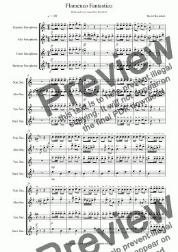 page one of Flamenco Fantastico for Saxophone Quartet