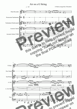 page one of Air on a G String for Classroom/Orff Ensemble