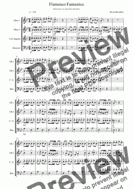 page one of Flamenco Fantastico for Double Reed Quartet