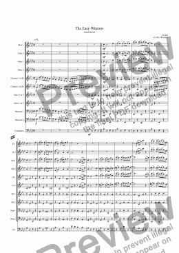 page one of Scott Joplin: The Easy Winners - symphonic wind dectet ( and opt bass)