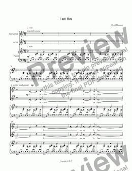 page one of I am free - an original setting for chorus and piano