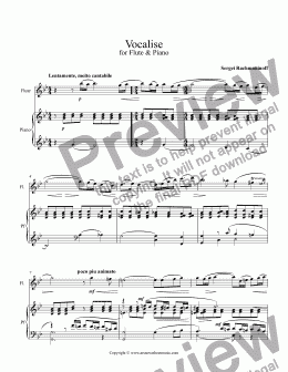 page one of Vocalise