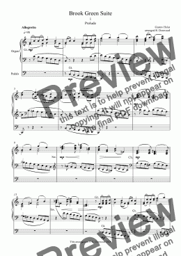 page one of Holst - Brook Green Suite, for Organ