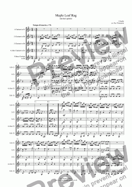 page one of Maple Leaf Rag