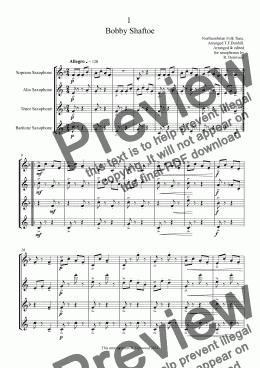 page one of Dunhill - 3 Dances for 4 Saxophones (SATB)