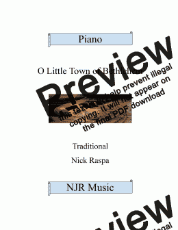 page one of O Little Town of Bethlehem - Intermediate Piano