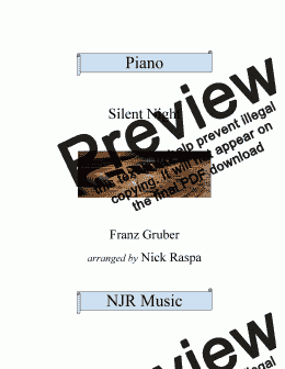 page one of Silent Night - Advanced Intermediate Piano